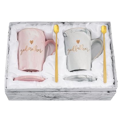 YHRJWN - Godparents Proposal Gift, Godmother Godfather Coffee Mug, God Parents Presents Gifts from Godchild, Godparents Gifts for Birthday Christmas Anniversary Pregnancy Baptism14 Oz with Gift Box