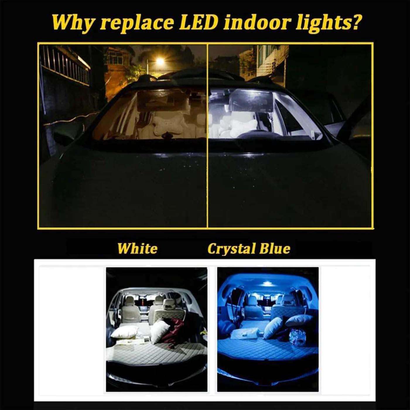 Kit de 18 Luces LED para el Interior del vehículo, Parasol y Visera, para Peugeot 308 Hatchback SW MK2 2014 2015 2016 2017 2018 2019 2020