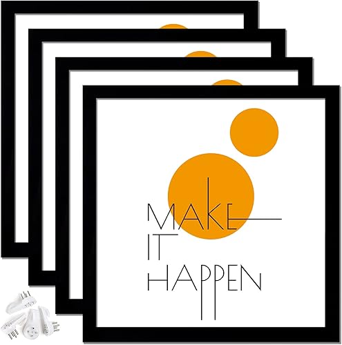 Miniatura 7 de ijuerybai Juego de 4 portarretratos de 12 x 18 pulgadas, color negro de 12 x 18 pulgadas, marco de fotos de 12 x 18 pulgadas para galería de pared,