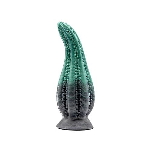 Twisted Fantasies Dakken Tentacle Suction Cup Dildo, Egyptian Green/Black Design, Handmade in The USA, Adult Sex Toys (Standard)