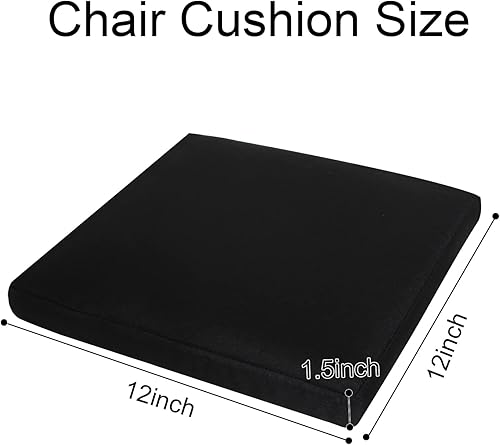 Miniatura 2 de GUEGLSA Cojines de taburete de bar para interiores y exteriores, 12 x 12 pulgadas, almohadilla de asiento cuadrada antideslizante con correas de