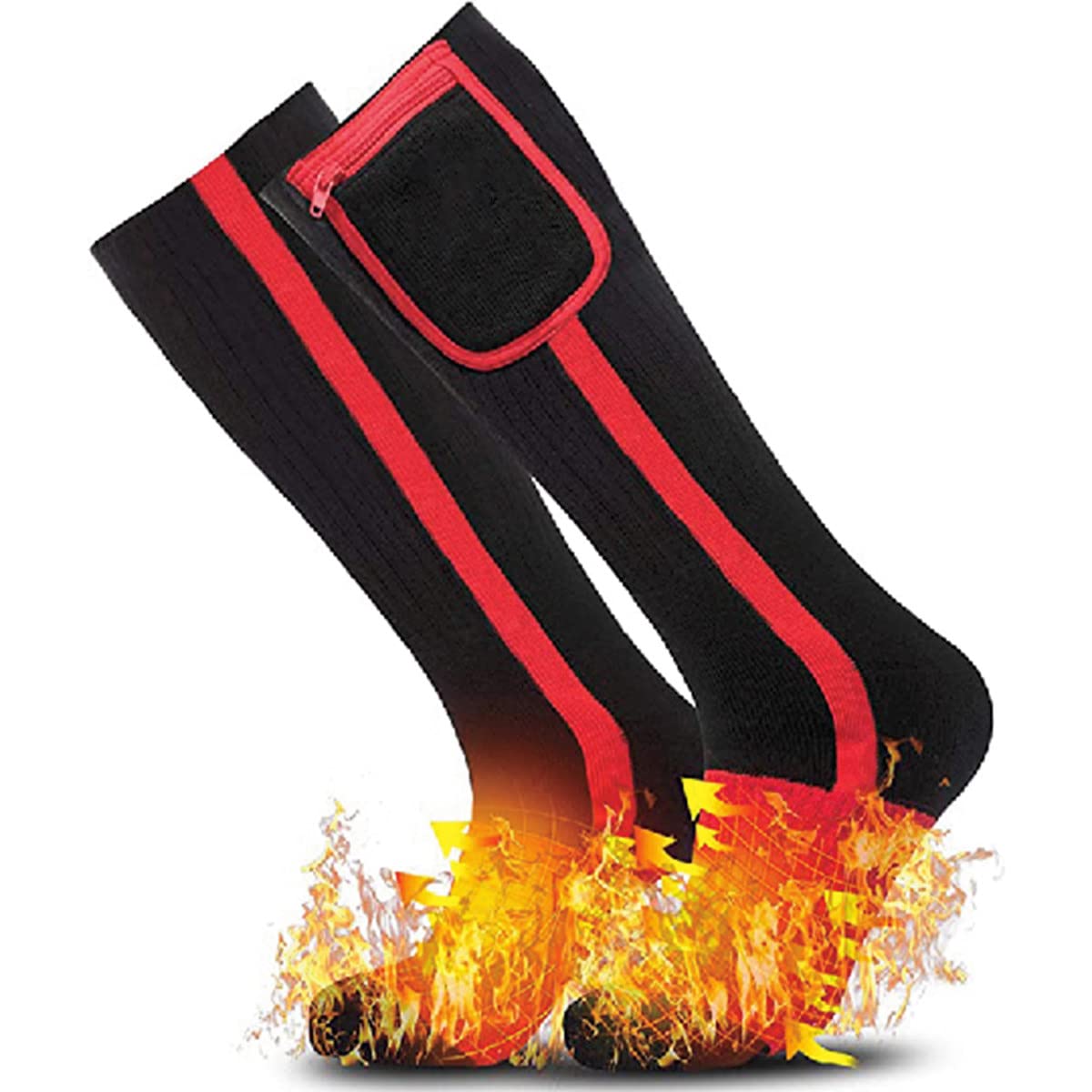 Chaussettes chauffantes, Chaussettes chauffantes électriques Rechargeables pour Hommes Femmes Chauffe-Pieds pour Noël/équitation/Camping/randonnée/pêche/Ski en Hiver Froid Chaussettes Thermiques cha
