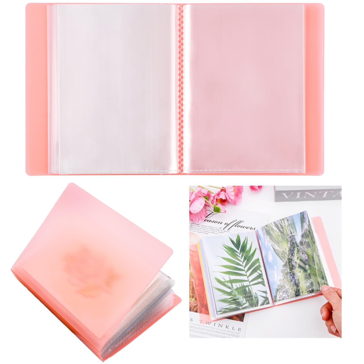 OTCRAFT 40 Pages/Set A6 Sticker Photo Storage Album; Stamp Cutting Dies Storage Book Organizer Folder for Postcards Stickers Photo