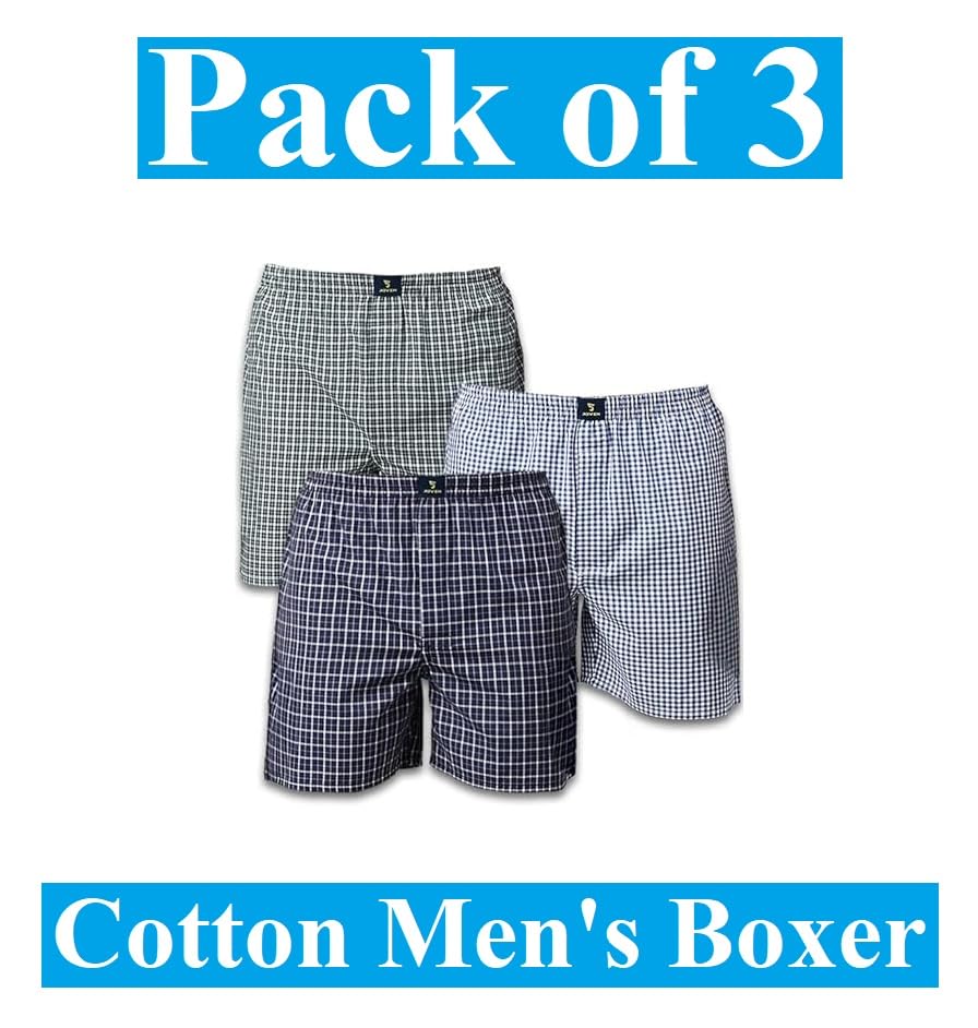 Image of SAURAN Pack of 3 Unisex Boxer Cotton Type (Medium Quality.)