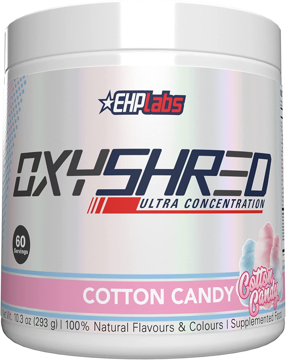 OxyShred Ultra Concentration by EHPlabs - Burn & Shred, Energy Booster, Pre-Workout, Metabolism Booster, 60 Servings (Cotton Candy)