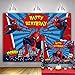 LXN Toile de fond Spiderman pour garçons fête d'anniversaire super-héros paysage urbain Spiderman thème fête toile de fond Spiderman photographie accessoires gâteau table décoration fond 1,8 x 1,2 m