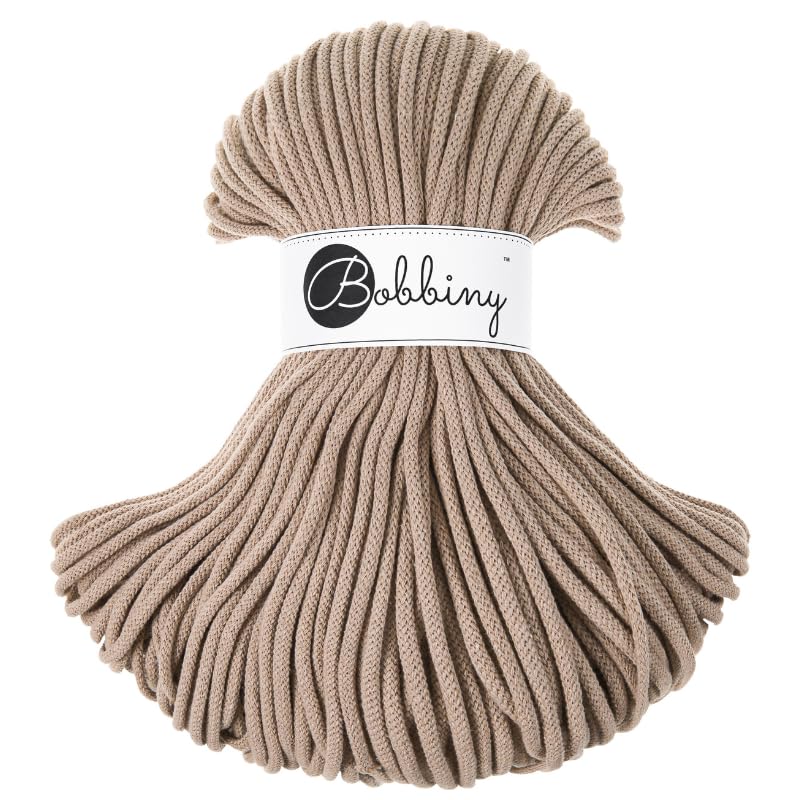 Bobbiny Premium 5mm Braided Macrame Cord (Sand) 100m — image 1