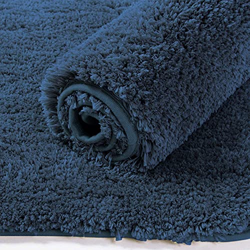 Image of Flooring India Co Newman Rectangular Bath Mat 2500 GSM Super Soft Microfiber Anti Skid Slip Water Absorbent Bathroom Mats for Bedroom, Home, Door (60x90 cm, Blue)