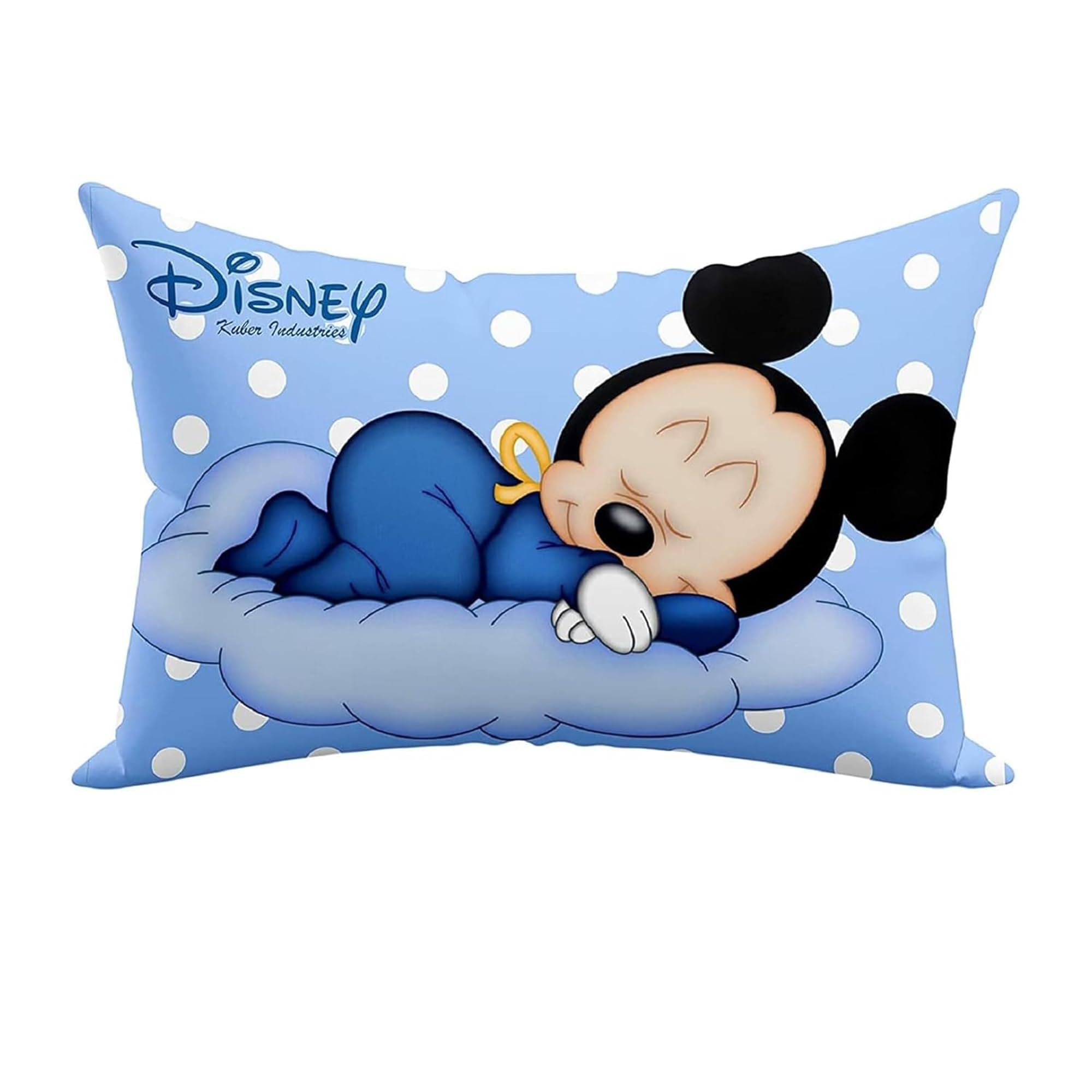Kuber Industries Kid's Disney Mickey Team Pillow for Sleeping | Cozy & Fluffy Super Soft Pillow | 12x18 Inches - Sky Blue-image-26