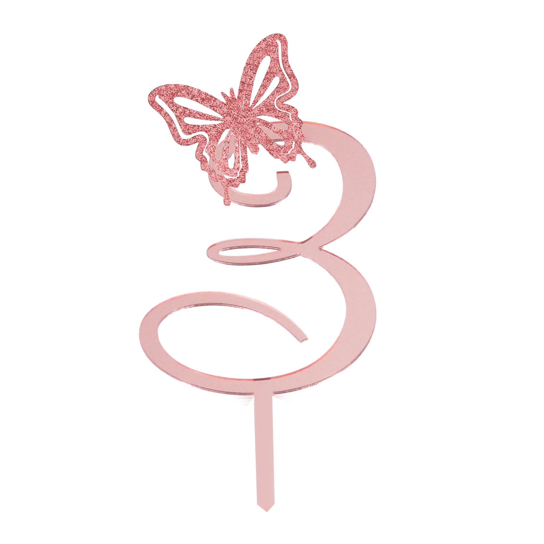 Happy Birthday Cake Topper Acrylic cake Toppers Birthday Party Decorations Cupcake Toppers Decorations (Rose gold 3)