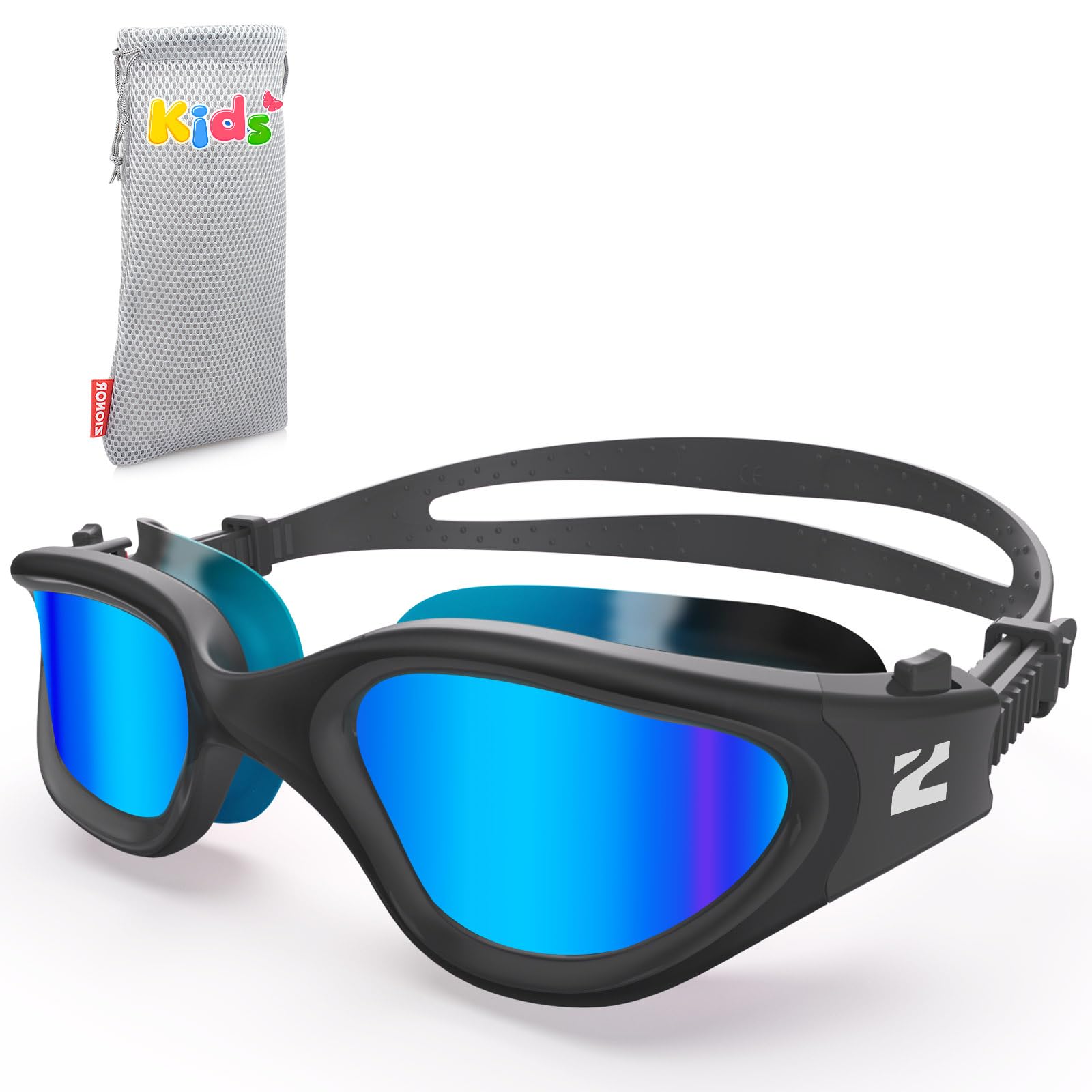 ZIONOR Schwimmbrille Kinder, G1MINI ULTRA Polarisiert Komfortabel Kinder Schwimmbrille, Anti Nebel UV-Schutz Schwimmbrille für Mädchen und Jungen (Jahre 3-14)