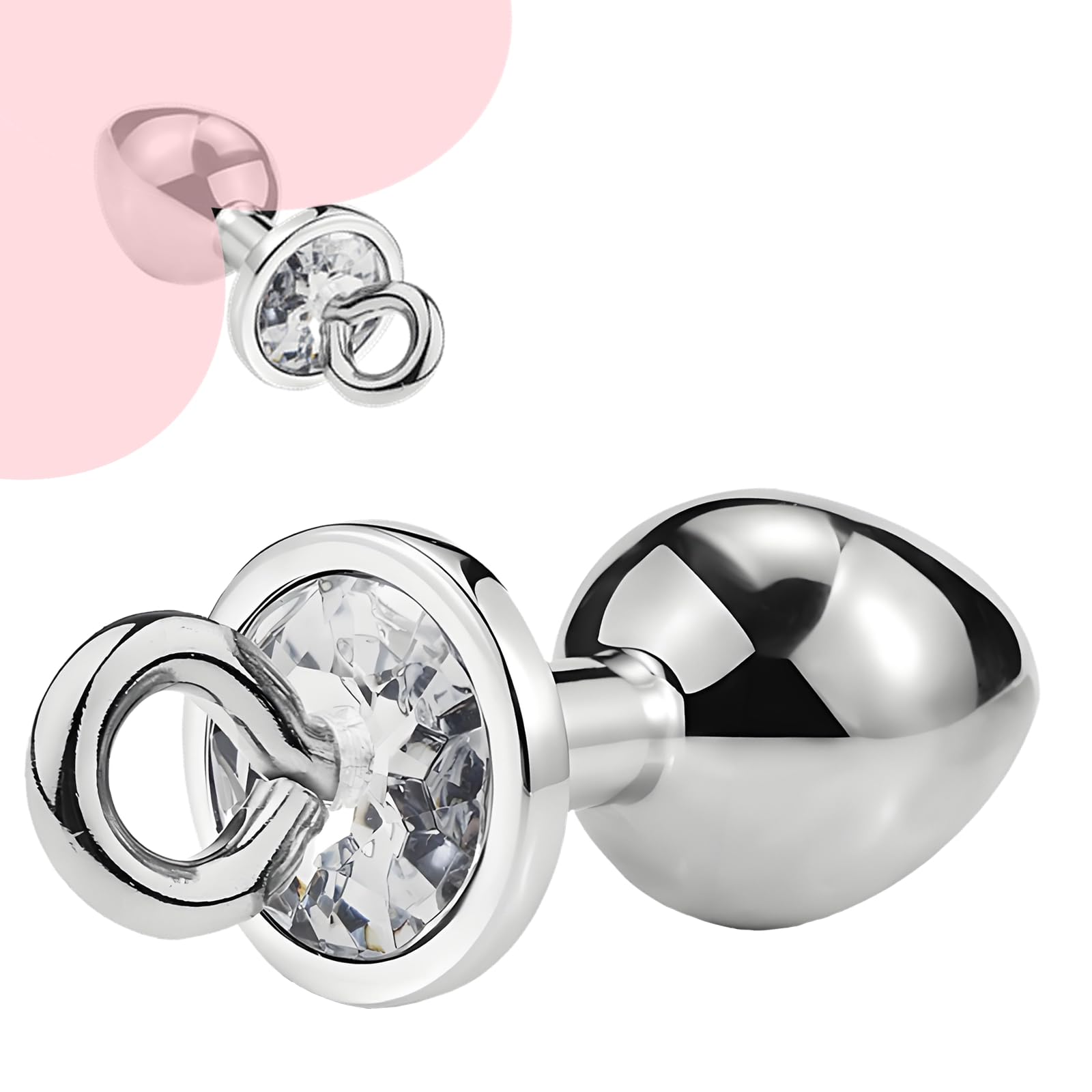 Metal Anal Plug with Pull Ring Sex Toys Round Base Anal Toys Sex Toy Anal Toy Adult Toys Butt Plug Adult Sex Toys & Games (4.1)