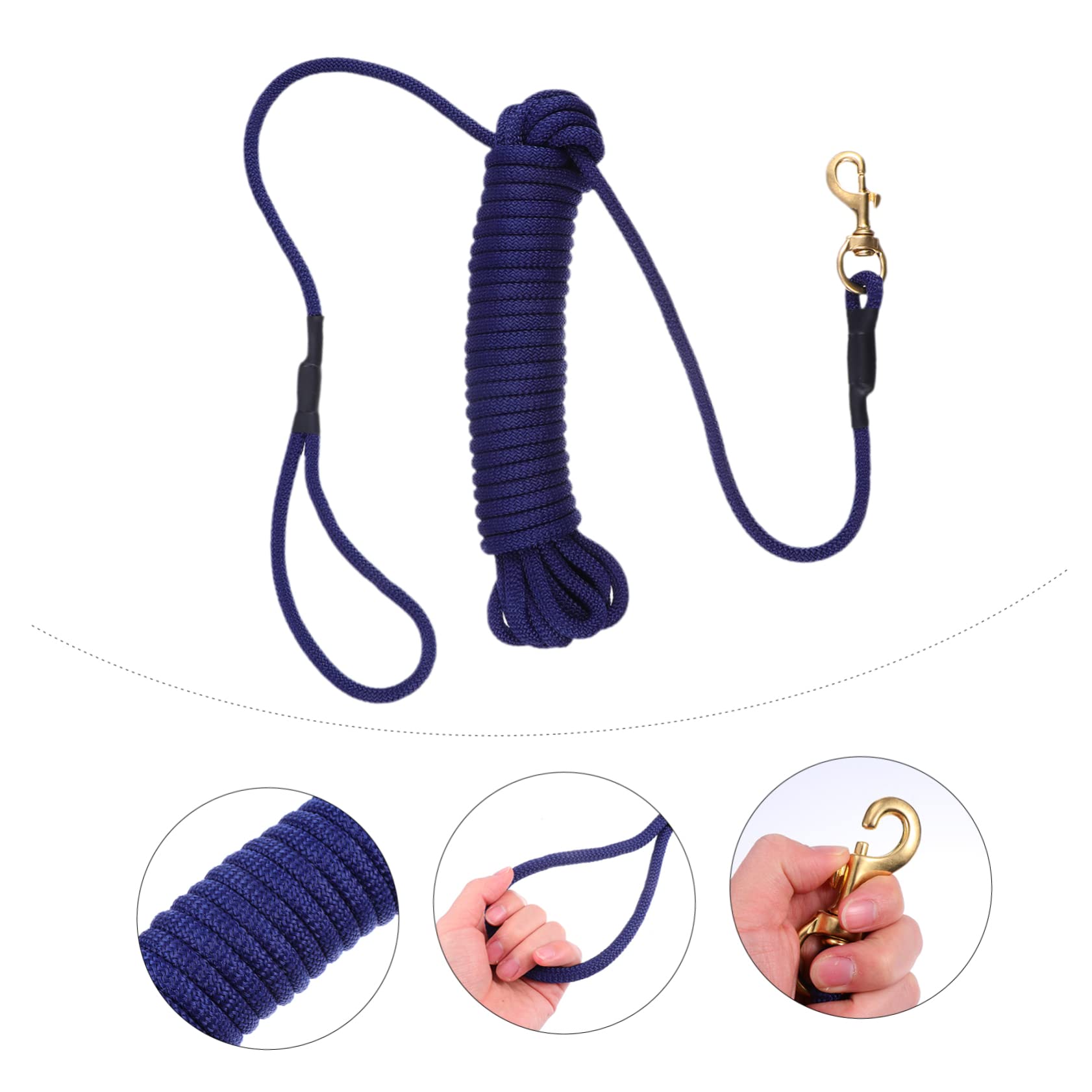Guinzaglio lungo Addestramento per Cani, Blu, Polipropilene | Gancio, per Corsa e Outdoor, per Pet e Cani, Presa Robusta e Comfort, Facile da Fissare