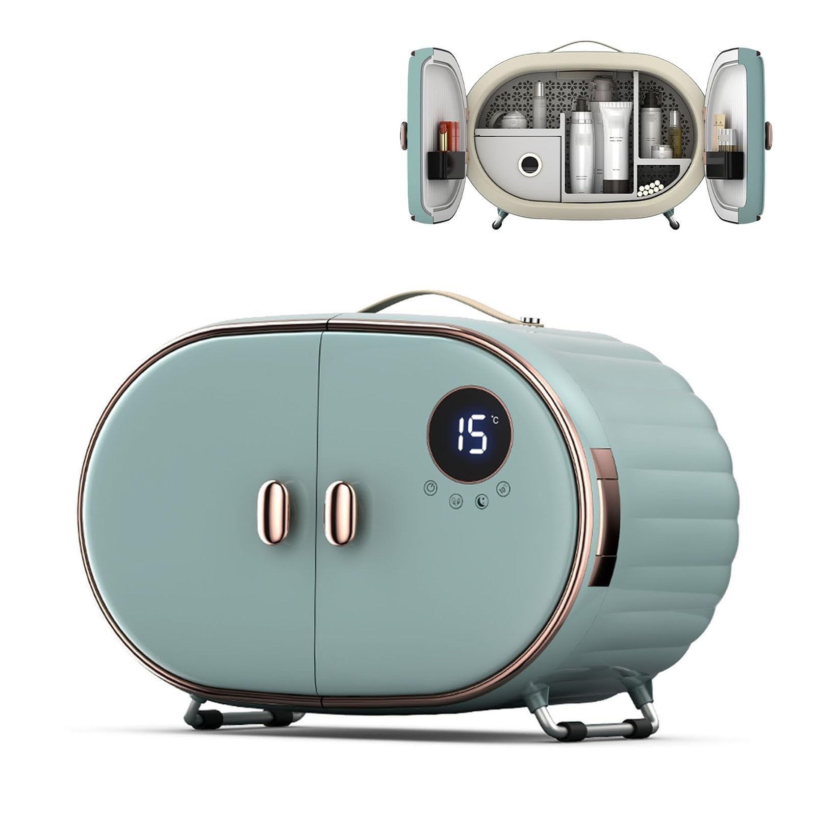 X&Z-XAOY Mini Nevera De Belleza con Pantalla Táctil Nevera Portátil 10L Ajuste De Temperatura 10-16℃ Nevera Y Almacenaje Pequeño para Cosméticos, Maquillaje Y Productos para La Piel