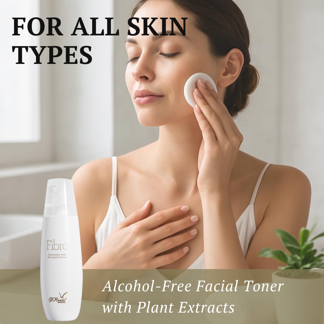 GERnetic Fibro Alcohol-Free Facial Toner, Gentle Makeup Remover with Chamomile & Cucumber, For All Skin Types, Plant-Based Face Tonic Lotion, 200ml/6.76 fl oz - Image 4