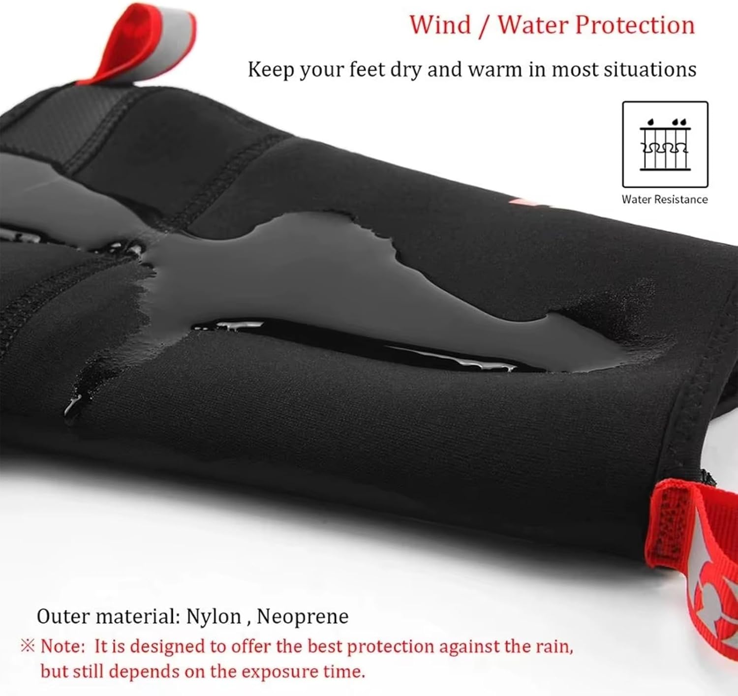 Cycling Shoe Covers, Winter Warmer Water Resistant Windproof Neoprene Booties, Road Mountain Bike Overshoes with Cycling Socks