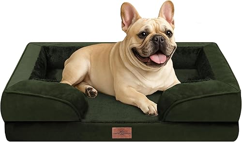 Miniatura 106 de Comfort Expression - Cama ortopédica perros pequeños, 20 x 14 pulgadas, impermeable, espuma soporte cartón de huevo, cojines extraíbles, sofá con