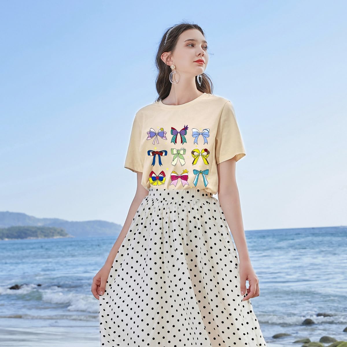 Princess Bow Shirt for Women Magical Kingdom T-Shirt Short Sleeve Holiday Family Trip Tee Tops - Image 4