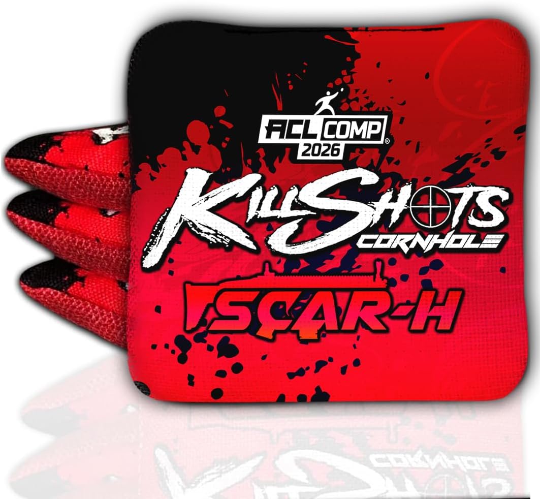 Killshots Cornhole | Scar-H Series | Limited Edition | ACL Certified Cornhole Bags | Premium Quality | Dual-Speed | Durable & Weather Resistant | Set of 4 Bags