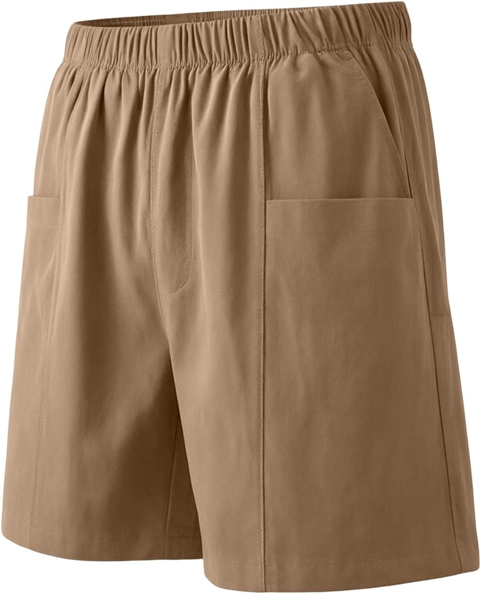 Women's High Elastic Bermuda Shorts Side Big Pocket A-line Shorts Summer Casual Ruched Sweat Pant Cargo Bottom