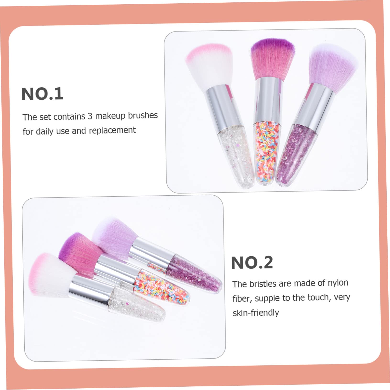 Healeved 9pezzi Pennelli Trucco Manico Corto Pennelli Per Fondotinta e Unghie Strumenti Di Bellezza Per Uso Professionale e Domestico Applicazione Precisa e Morbida Per Look Naturale