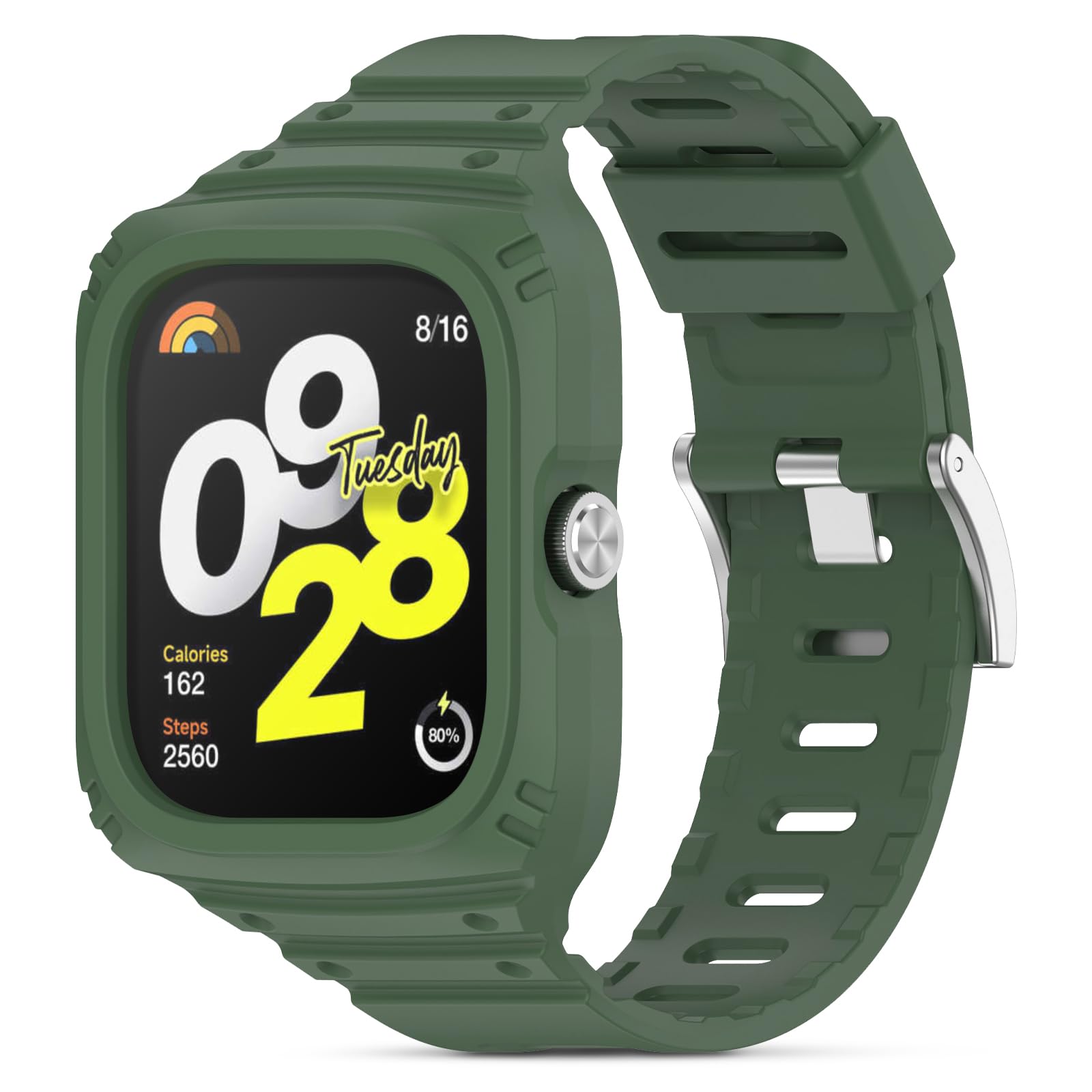 BDIG BDIG Correa Compatible para Xiaomi Rredmi Watch 4, Pulsera Silicona Reloj de Recambio Brazalete Coloridos Correas para Redmi Watch 4 Verde oscuro