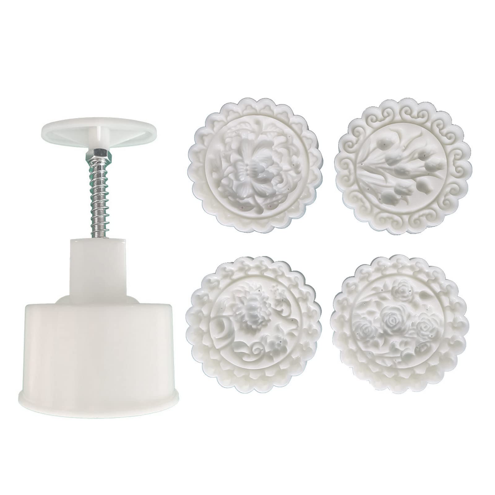 MALSSE Molds Stamps Flowers Shaped Baking for Mid-Autumn Festival Use Tool