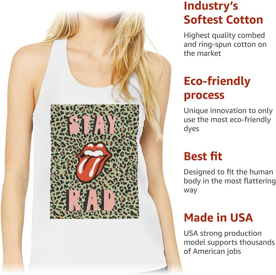 Stay Rad Women's Racerback Tank - Cheetah Tank Top - Graphic Workout Tank