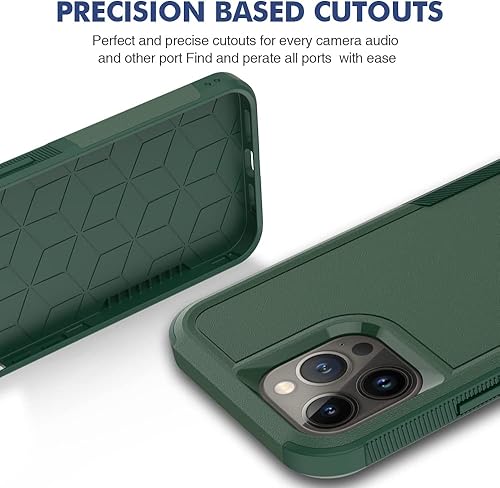 Miniatura 5 de Jeylly 3 en 1 para iPhone 13 Pro Max, funda híbrida resistente de policarbonato duro de policarbonato suave TPU silicona defensor, parachoques