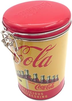 Distress Printed - Coca Cola Round Lock Top Lid with Clasp and Lock