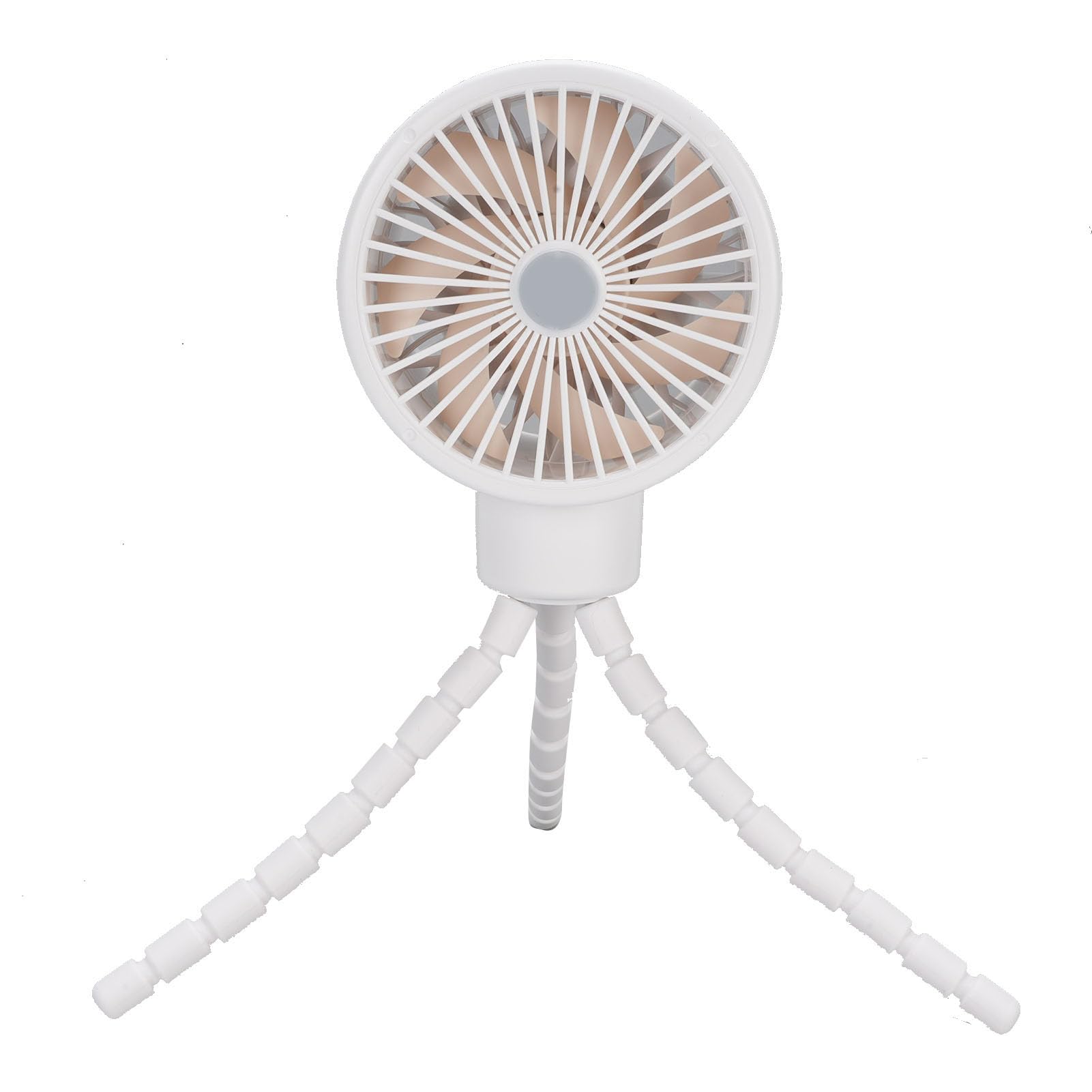Miniventilador para Cochecito con Batería, Control de Velocidad Variable y Oscilación de 360 ​​grados, para Cochecitos de bebé, Plástico (WHITE)