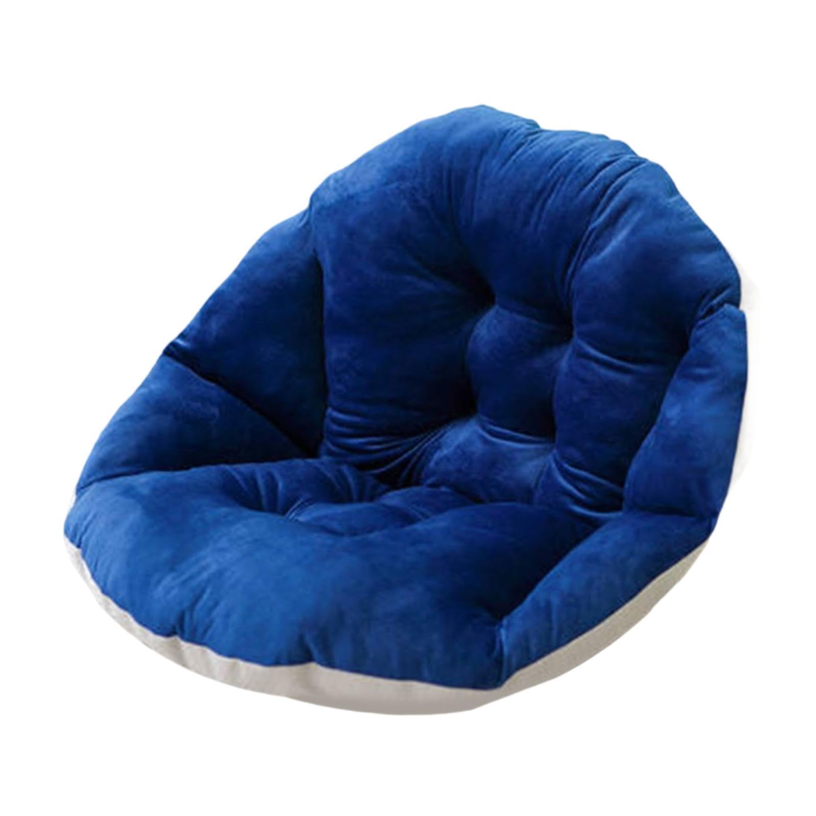 MagiDeal Cojín para Silla Colgante Hamaca Grueso Acolchado Antideslizante Tela Lino Resistente Adecuado para Sala de Estar Jardín Balcón Oficina, Azul Profundo, Individual