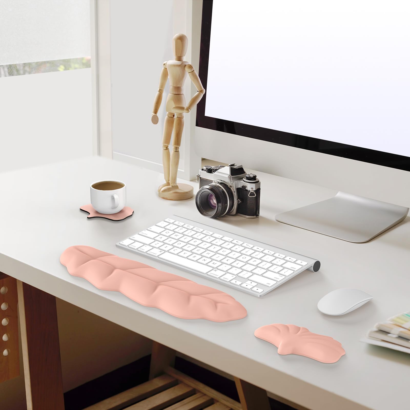 iCasso Keyboard Wrist Rest Set, Ergonomic Memory Foam