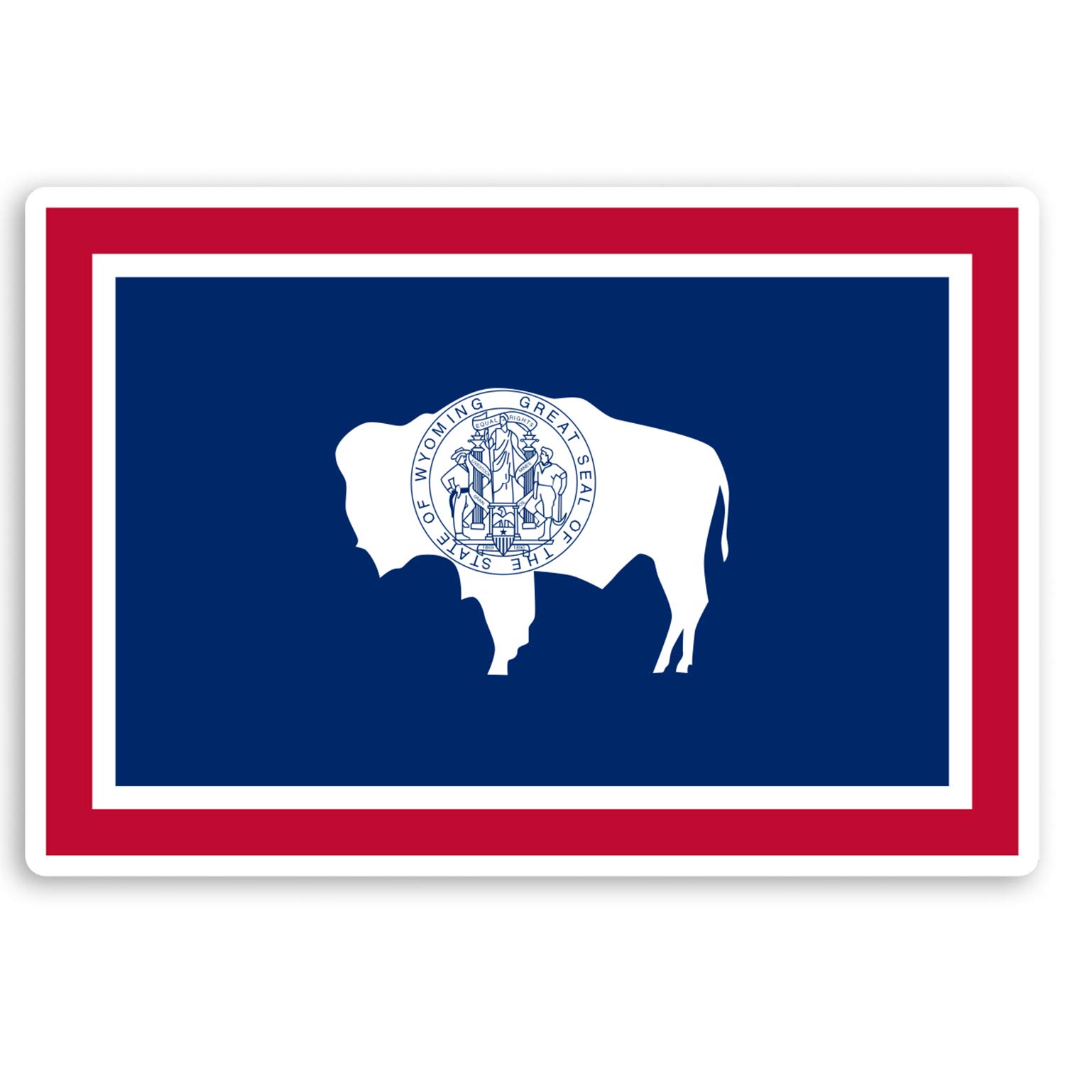 Destination Vinyl Ltd Multi 2 X 10Cm Wyoming Us State Flag Vinyl Stickers America Usa Luggage Sticker #30247 (10Cm Wide)