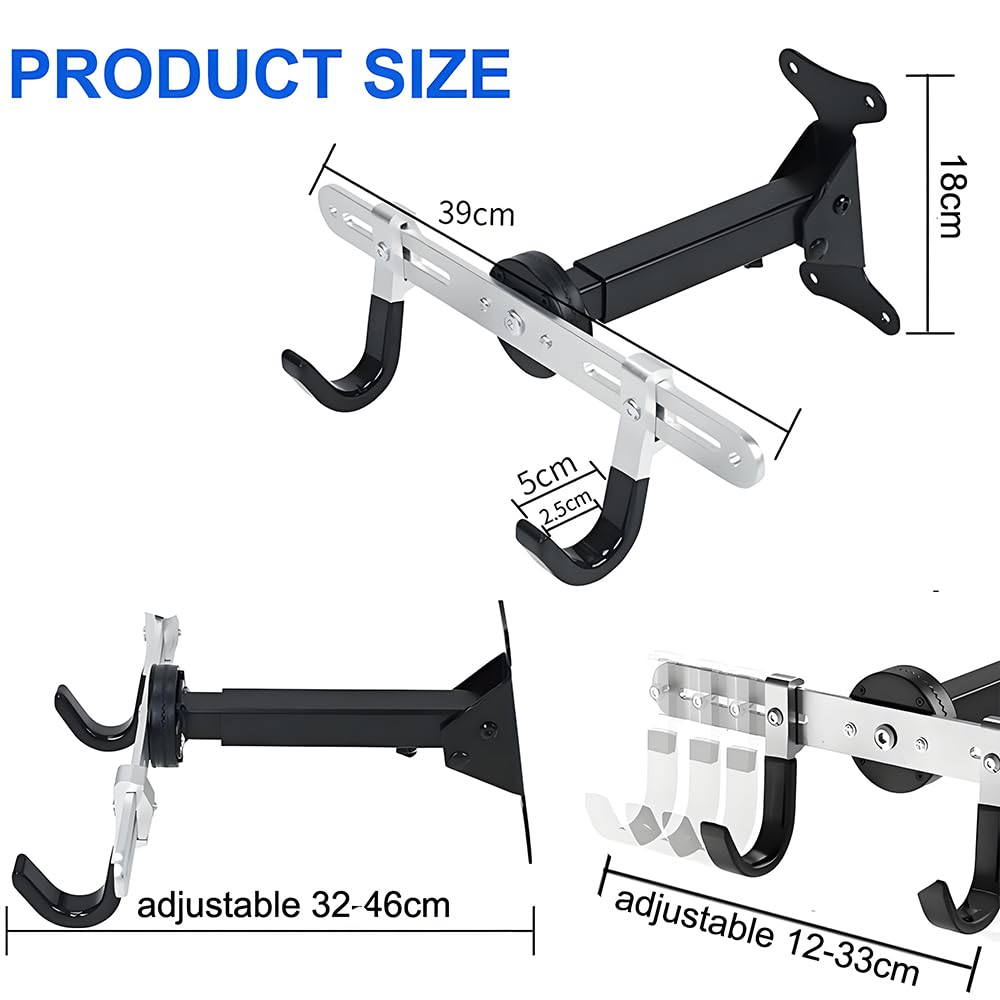 Crochet de vélo vertical pliable pour montage mural de vélo, support de rangement pour vélo Crochet de vélo vertical pliable pour montage mural de vélo, support de rangement pour vélo