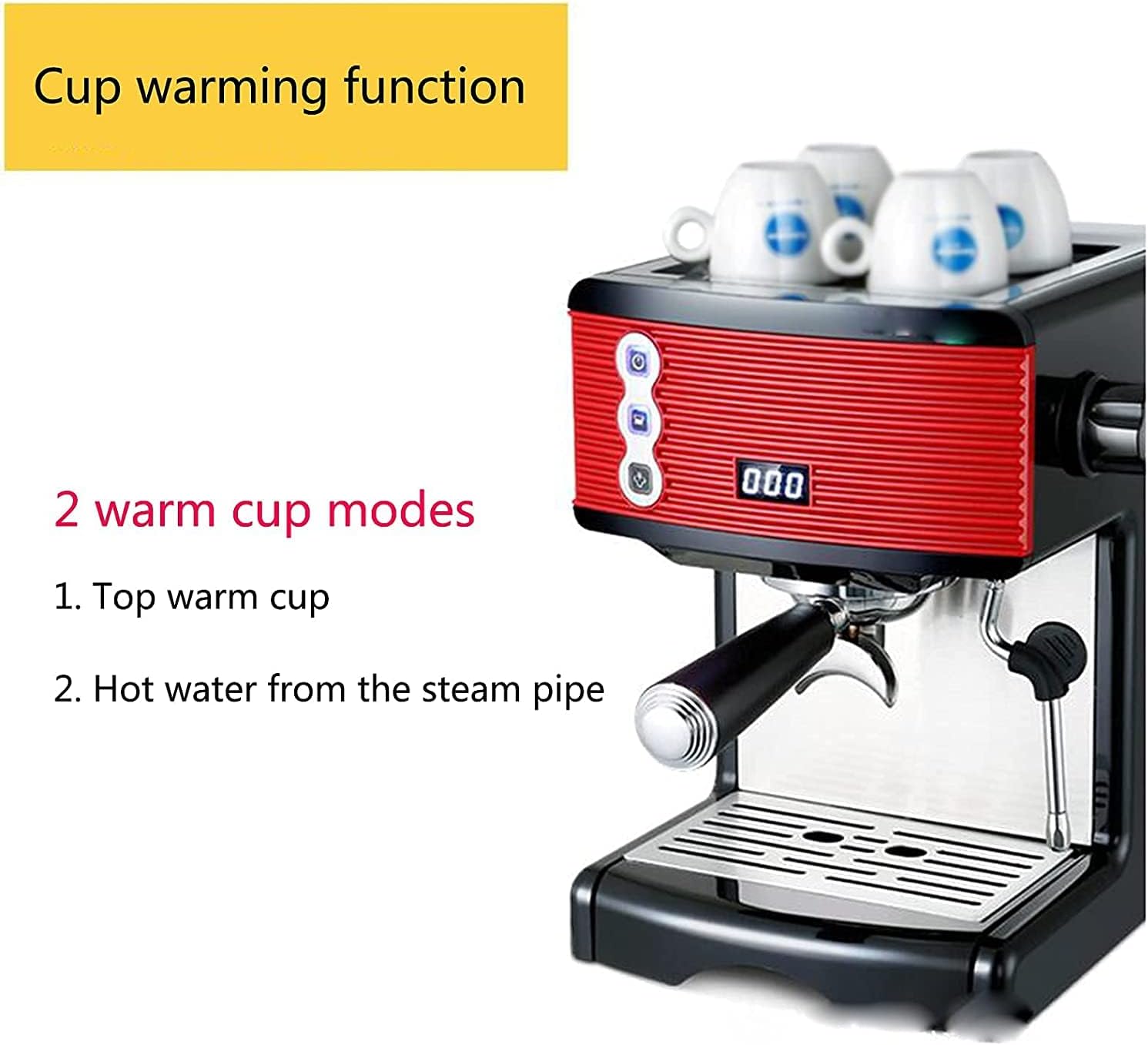 Espresso Coffee Machine Household 15Pa Semi-Automatic With Milk Frothing, 1.7L Removable Water Tank, Washable Drip Tray, For Latte Cappuccino, 20240311
