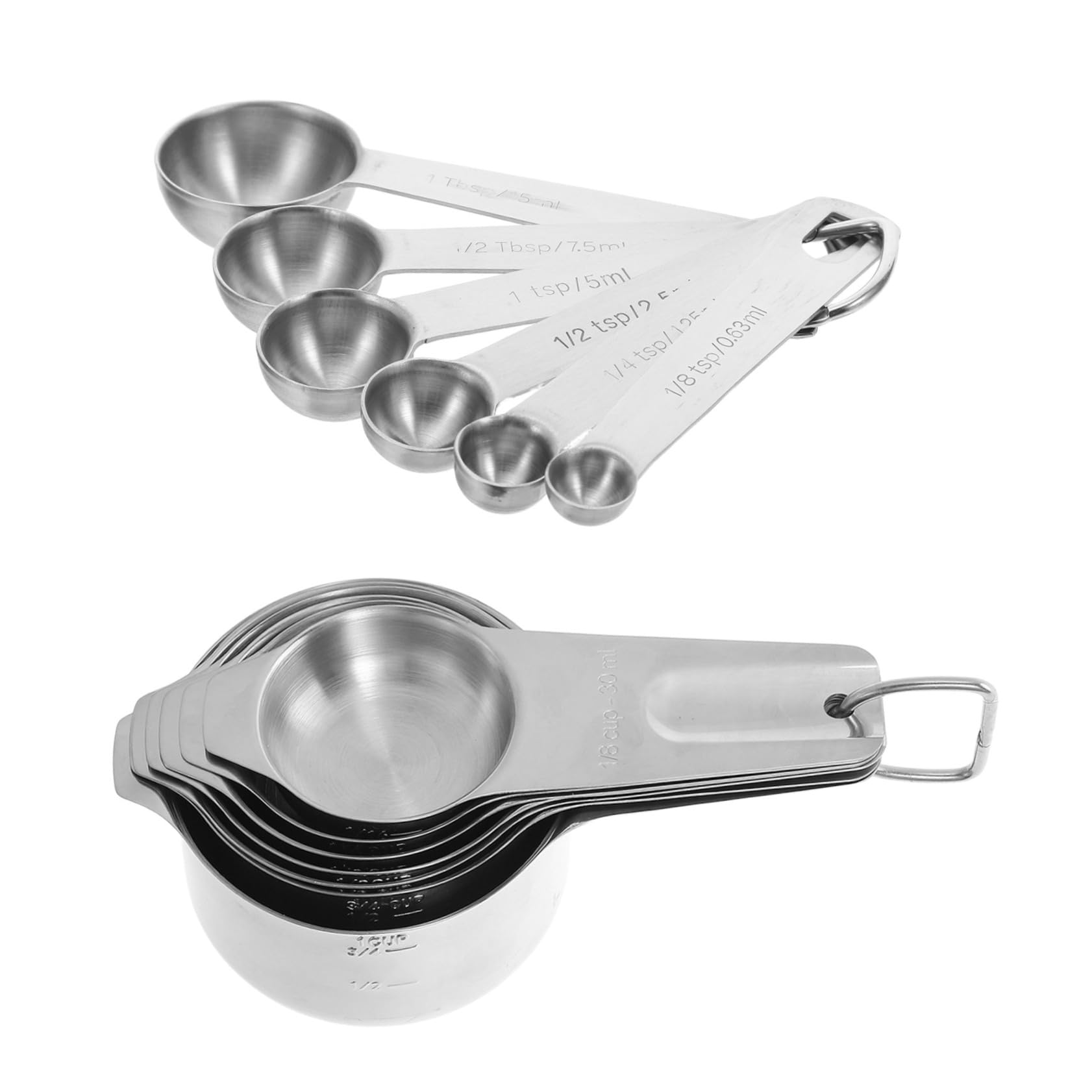 UKCOCO 2 Ensembles Ensemble D'outils De Mesure Cuisine Tasses à Mesurer Cuillère à Café En Poudre Ustensiles De Cuisine Cuillères à Mesurer Acier Inoxydable