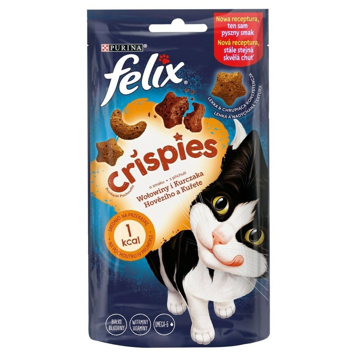 Sucha karma dla kotów NESTLE POLSKA Delicia Felix 45G Crispies Wołowina, Kura / 8