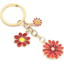 Keychains Charms for Women, Cute Daisy Bag Charm Flowers Key Chain Car Key Ring Pendant for Purse Handbag Bags Decor