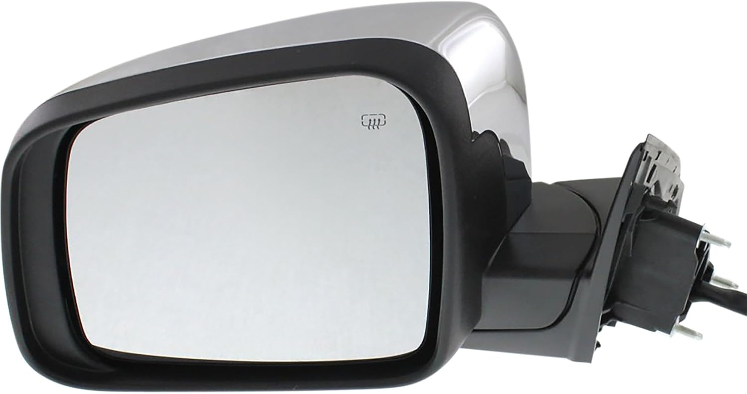 Compatible with 11-16 Grand Cherokee Mirror Power Heated w/Memory & Signal Chrome Cap Left Side