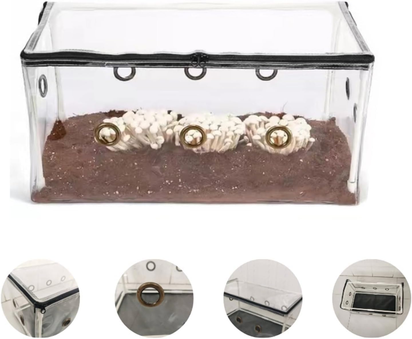 Grande boîte à air immobile, kit Tente Culture Champignons Portable | Tentes de sac de plantation pliables avec thermomètre et 2 pulvérisateurs, for la culture à domicile
