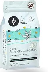 Café Orange Califórnia Café Blends do Brasil – Grãos 500g, Café Especial 100% Natural, Torra Clara com Aromas Refrescantes de Laranja e Frutas Cítricas, Sabor Frutado e Leve, Ideal para Começar o Dia com Energia