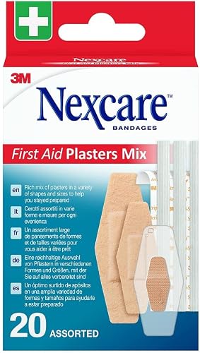 Nexcare N0-20-7F First Aid Plasters Mix, Assorted, Beige (Pack of 20)