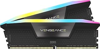 Corsair Vengeance RGB DDR5 32GB (2x16GB) 6400MHz CL36 RAM Kit - Intel XMP 3.0 Optimized Memory Black