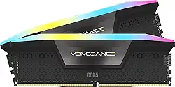 CORSAIR VENGEANCE RGB DDR5 RAM 32GB (2x16GB) 6400MHz CL36-48-48-104 1,35V Intel XMP 3.0 Memória de Computador Desktop - Preto (CMH32GX5M2B6400C36)