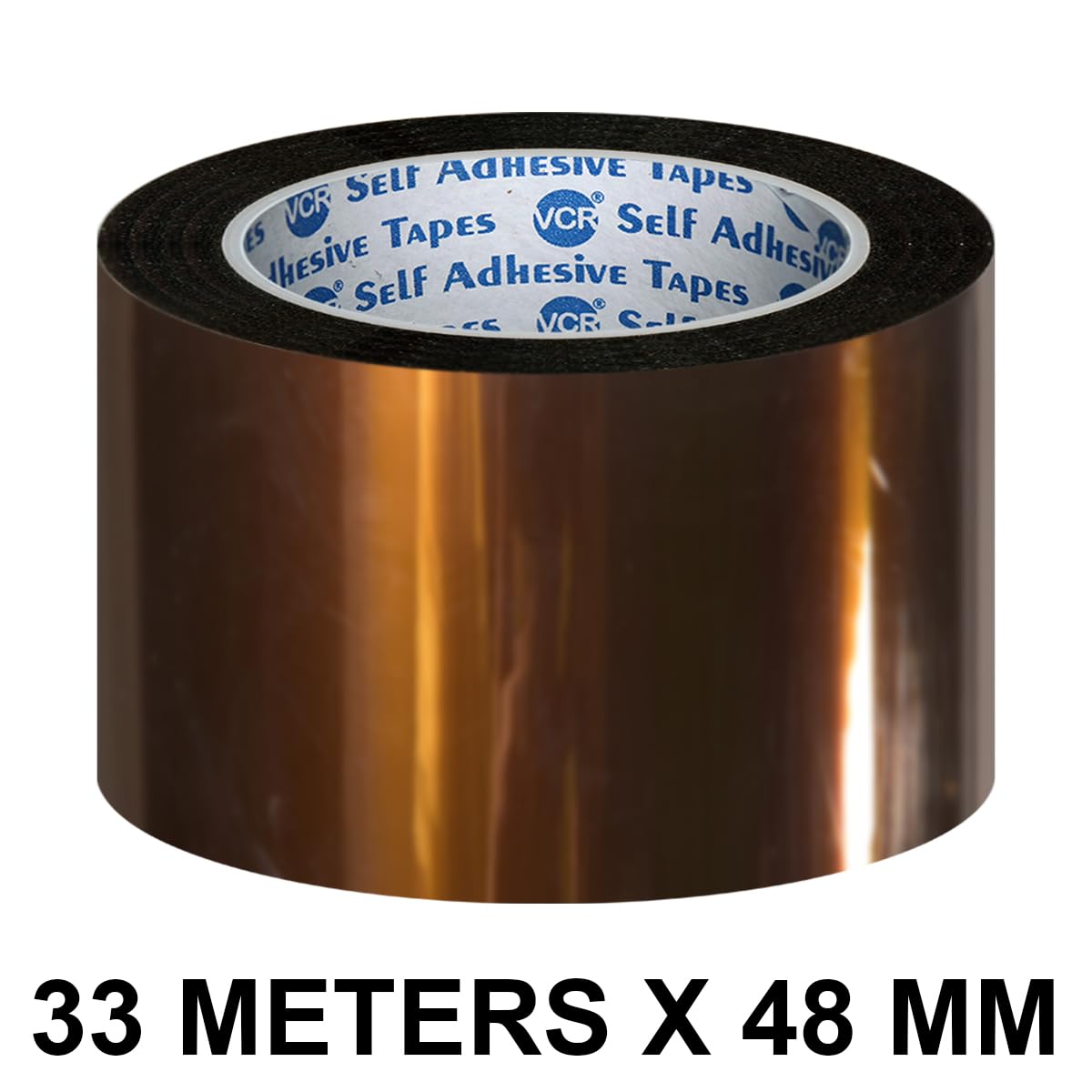 VCR kapton Tape 48mm / 02 inches Width - 33 Meters in Length - Amber Color - Pack of 1 Roll - Chemical Resistance, Suitable for Electronics Polyimide, 3D printers and High-Temperature.