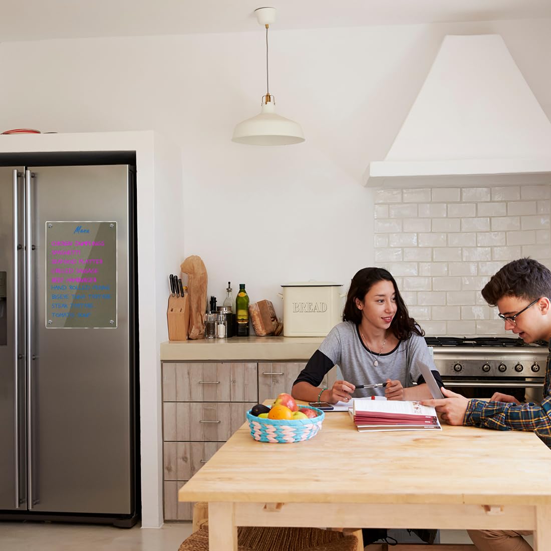 Pizarra magnética acrílica transparente 20 x 30 cm planificador semanal mensual con 8 marcadores