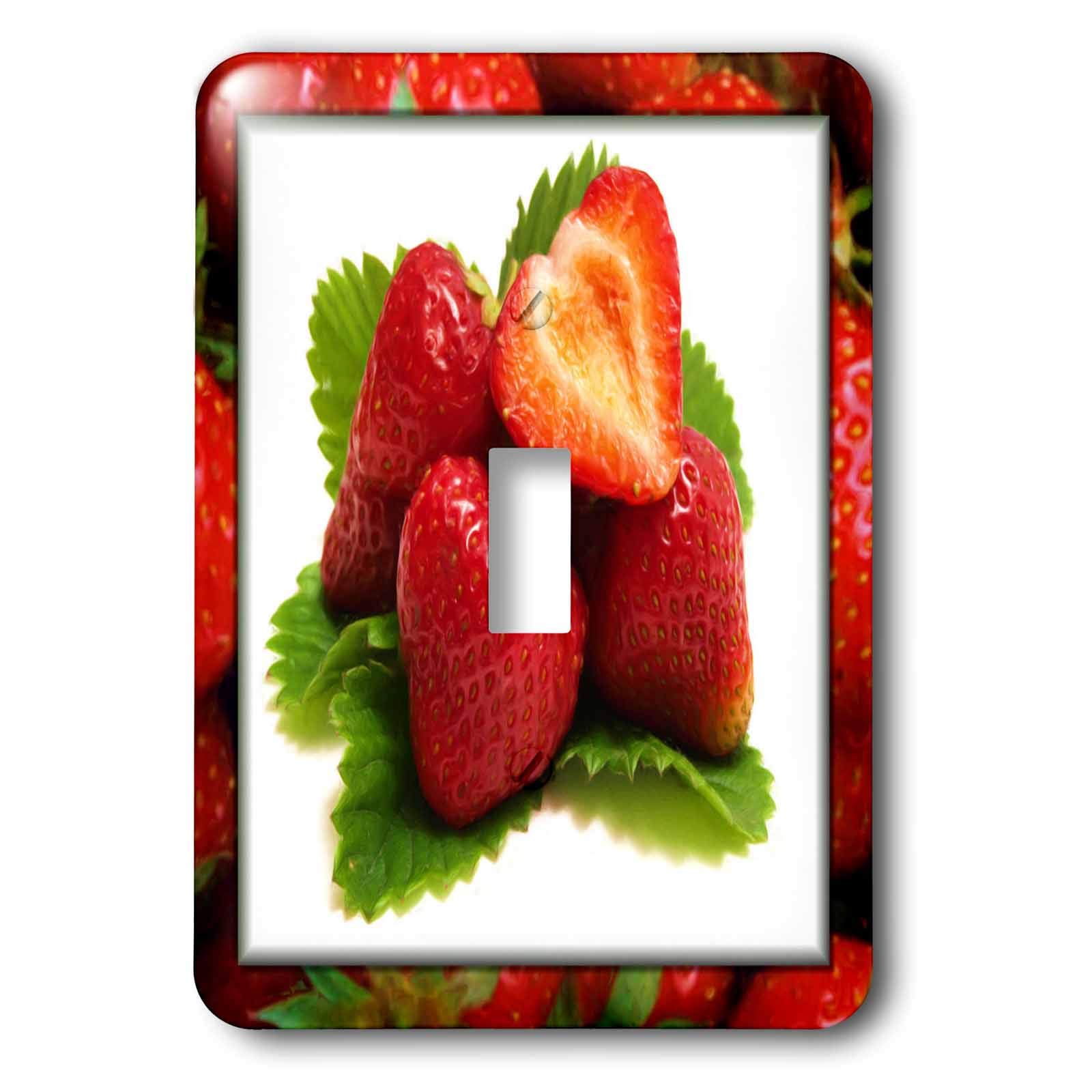 Interrupteur à baïonnette aux motifs fraises peintes 3dRose LSP_48106_1