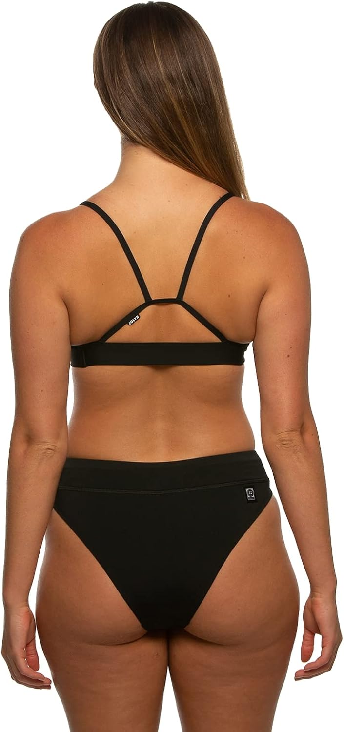 JOLYN Zoe High-Waisted Bikini Bottom, Cheeky Women's Athletic Swimsuit Bottom, Sport Bathing Suit Bottom for Women
