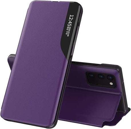Celular Capa Samsung Galaxy S20 Plus Case Função de Sono  Inteligente(Exibidas hora e data) Função de Suporte para flip e Absorção  Magnética Case Ultrafina Couro Protetora Cover:Azul | Amazon.com.br
